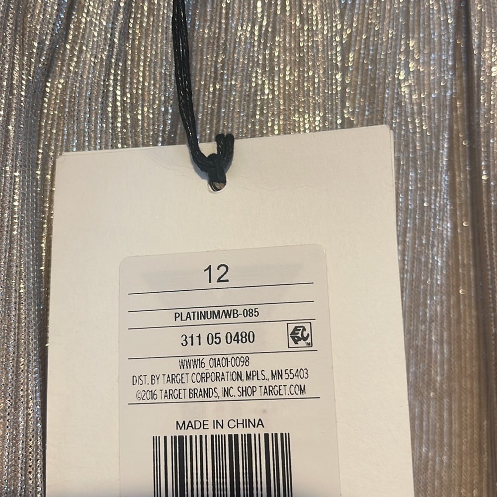 Who What Wear Champagne gold metallic skirt holiday sparkle Size 12 Retail $125 - Picture 4 of 4